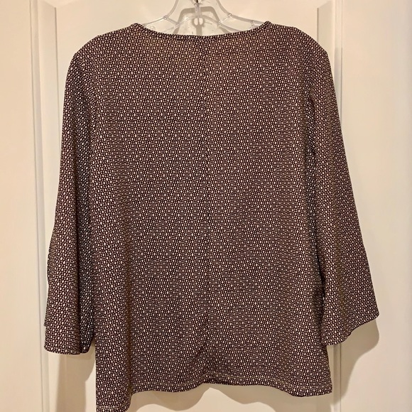 ANN TAYLOR BROWN GEOMETRIC PRINT BLOUSE - Picture 5 of 13
